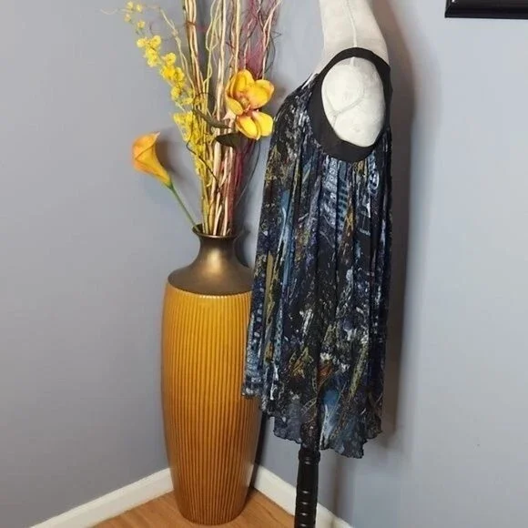 Vivienne Tam City Scape Blue Combo Dress Size Medium NWT - Picture 5 of 15